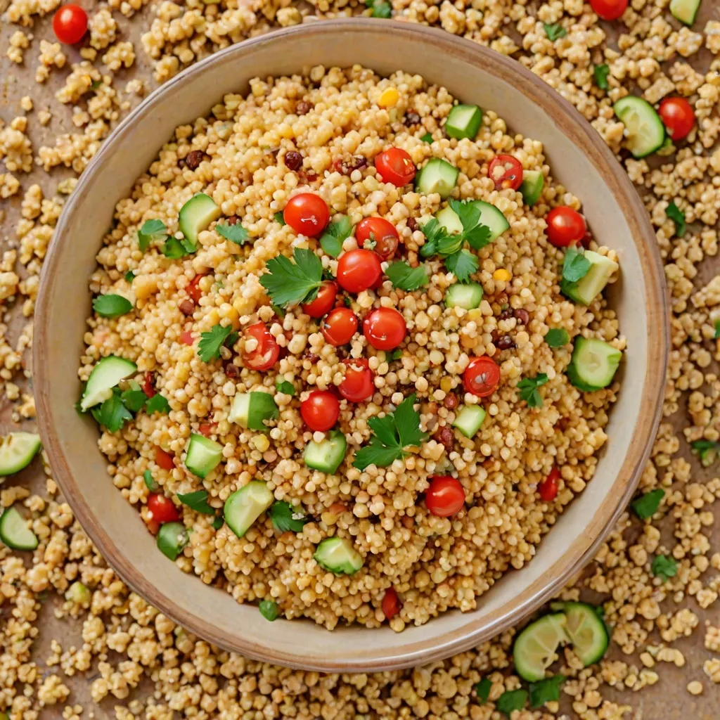 Kasza bulgur z hummusem - przepis