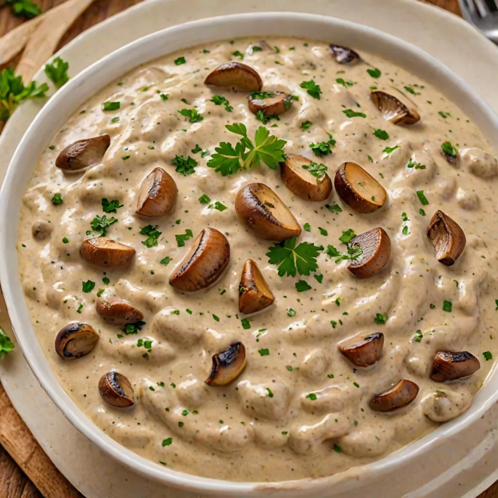 Sos pieczarkowy bez śmietany - wegańska wersja