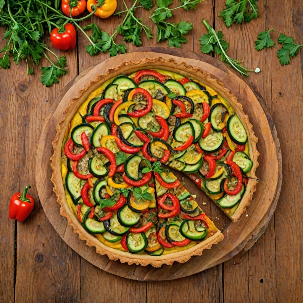 Wegańska tarta z cukinią i papryką