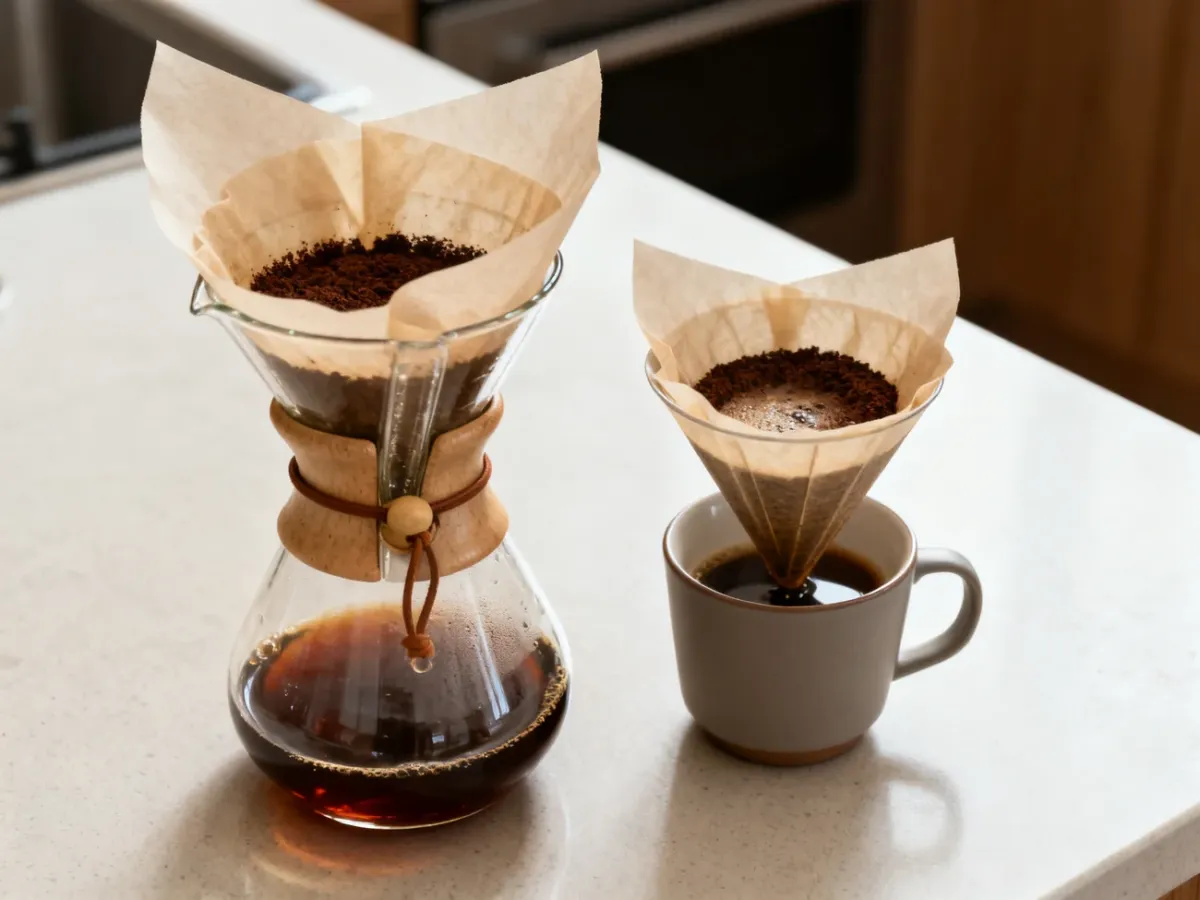 Chemex i kompaktowy dripper do parzenia kawy przelewowej