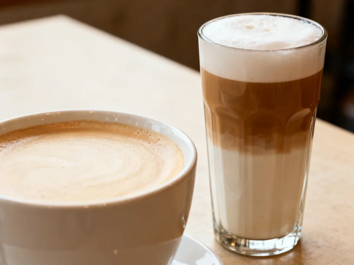 Porównanie kremowego latte i warstwowego latte macchiato