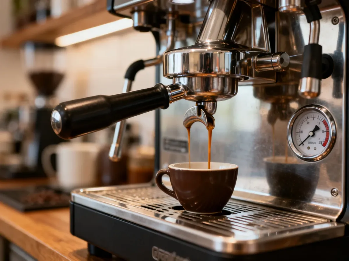 Ekspres przygotowujący espresso przy kontrolowanym ciśnieniu