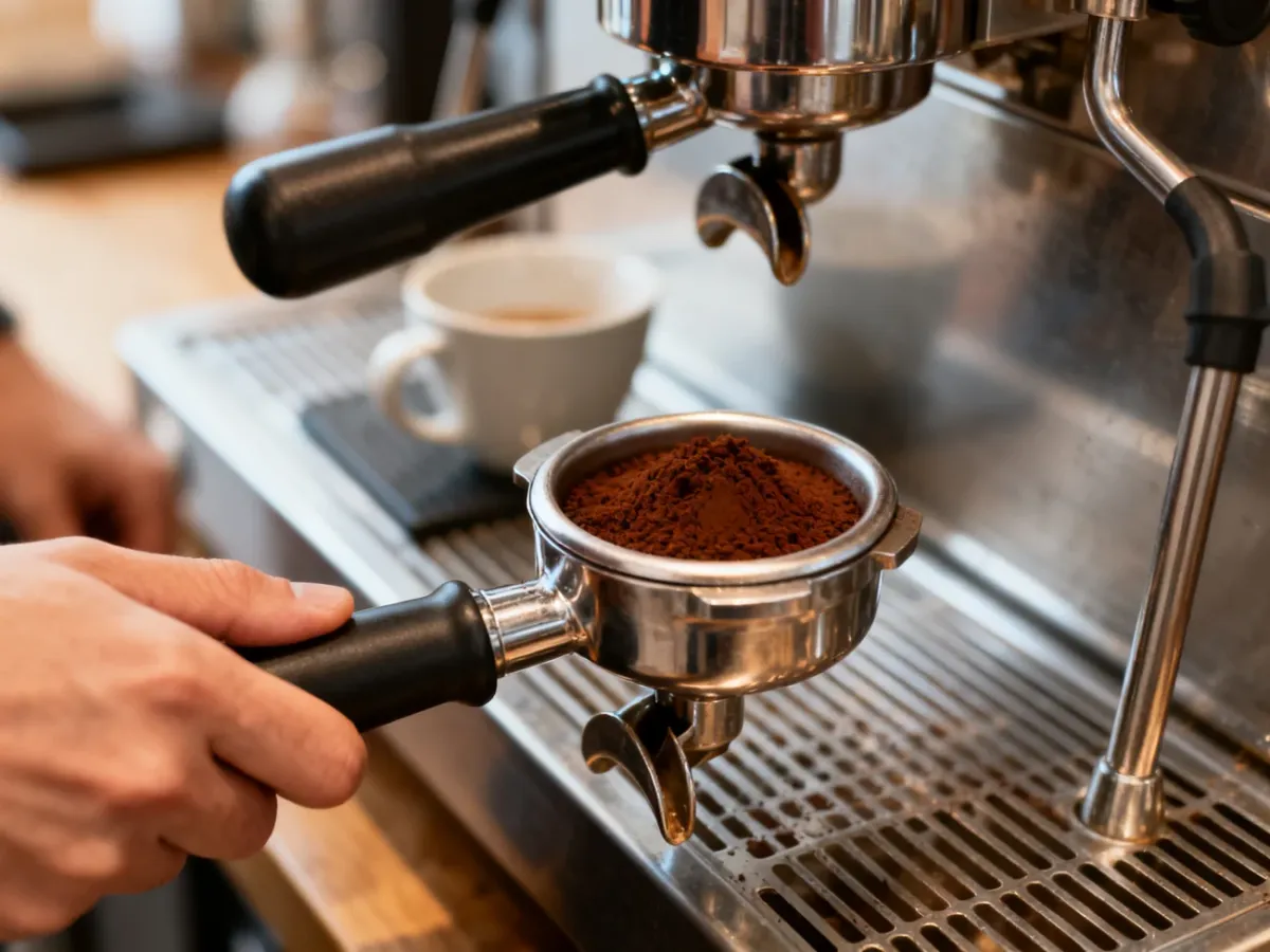 Ręczne przygotowywanie espresso przy użyciu ekspresu kolbowego